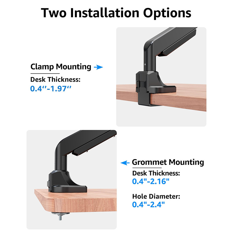 SINGLE SCREEN HEAVY-DUTY GAS SPRING MONITOR ARM